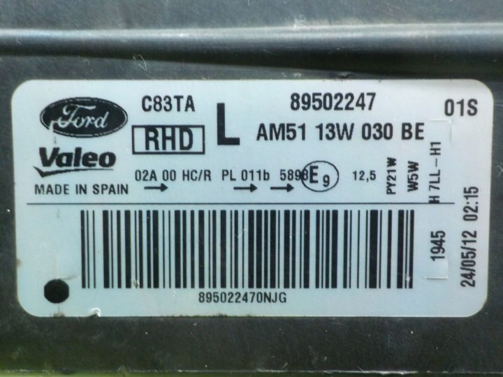 FORD C-MAX MK2 II 1.6 бензин 12 г. 5D фара левая передняя AM5113W030BE 89502247, фото 6