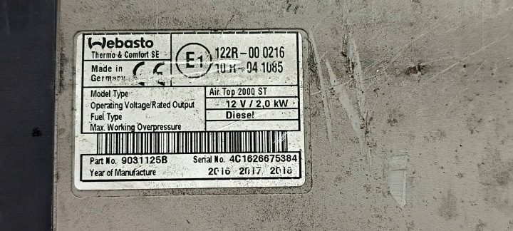 WEBASTO ОТОПИТЕЛЬ 9031125B OPEL MOVANO II, фото 6