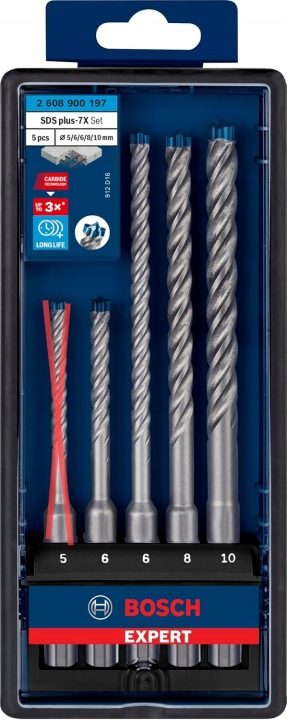 Комплект 5 сверл SDS-Plus plus-7X Bosch Expert, фото 1