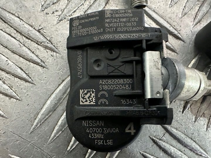 Nissan датчики давления шин Tpms комплект 40700-3VU0A, фото 11