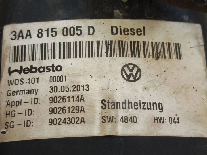 2013 Volkswagen PASSAT B7 Автономный отопитель (Webasto) 3AA815005D, фото 7