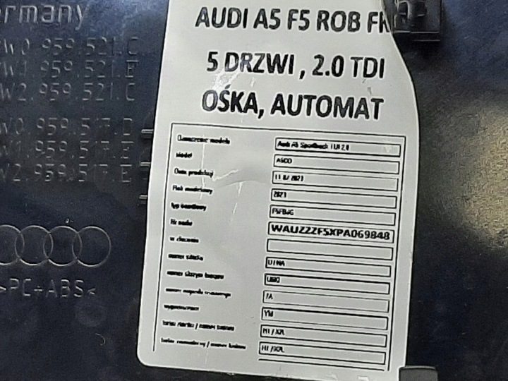 Audi A5 Sportback II рестайлинг 21- ручка внутренняя двери левая передняя 8W0959517D, фото 5