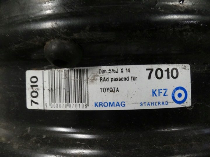 4× Штампованный диск Toyota OE SDT50156 5.5" x 14" 4x100 ET 45, фото 5