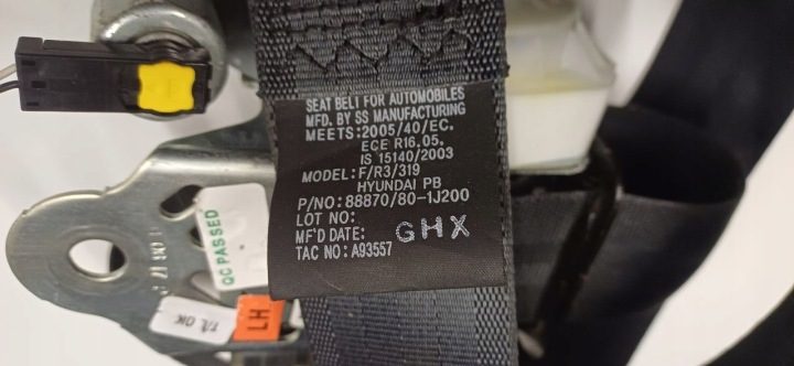 Hyundai I20 I 08-14 ремень безопасности натяжитель левый передний 5D 88870-1J200, фото 2