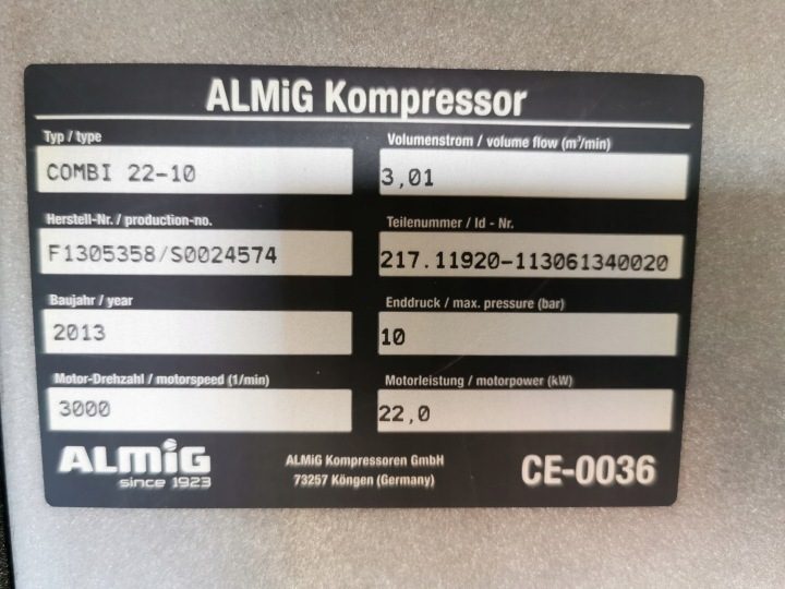 Компрессор масляный Comprag AZT śrubowy COMPRAG FRD-22 500 l. 22 кВт 500 l 10 бар, фото 7