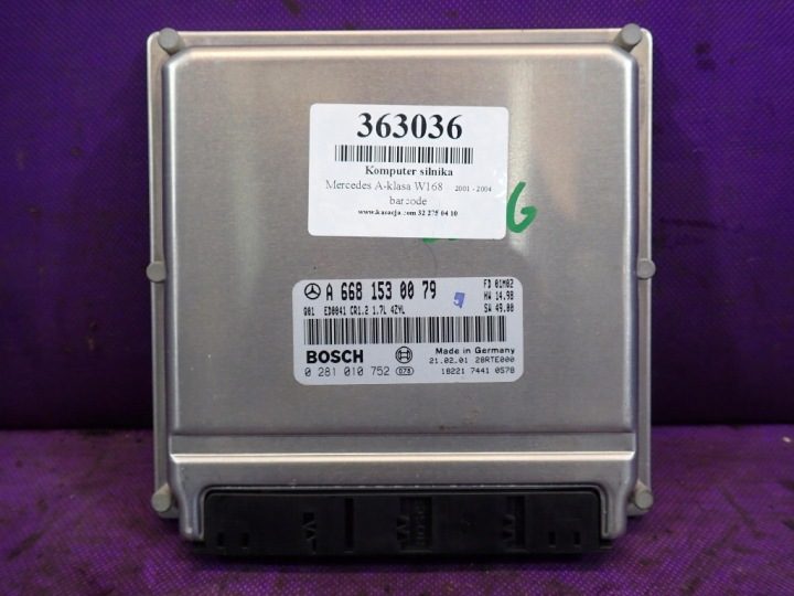 MERCEDES A-КЛАСС W168 1.7 ЭБУ ДВИГАТЕЛЯ A6681530079 0281010752, фото 2