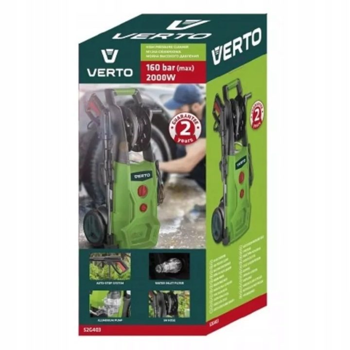 МОЙКА ВЫСОКОГО ДАВЛЕНИЯ VERTO 50G403 2000W, ДАВЛЕНИЕ MAKS 160 бар, фото 1