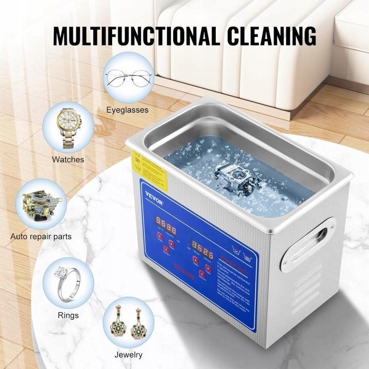 Мойка ультразвуковая VEVOR 3L 220V 120W с koszykiem, фото 6