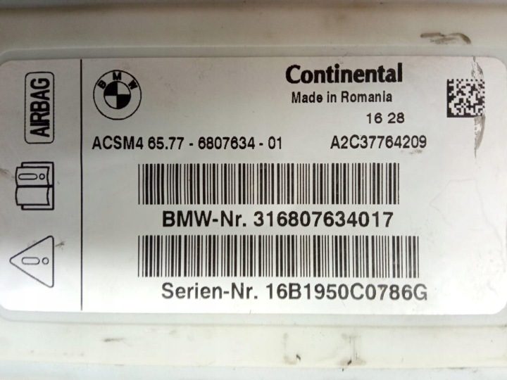 Датчик Airbag 6807634 BMW серия 5 VI (2010- ) F07/10/11, фото 4