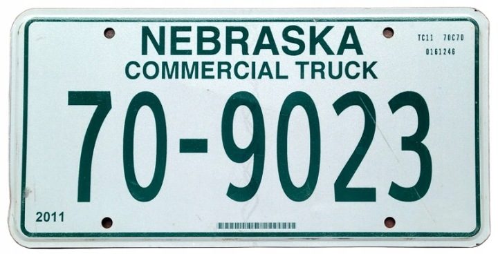 Nebraska 1996 - табличка номерная с США, фото 1