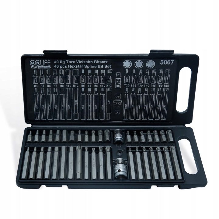 Комплект торцевых головок XZN бит Torx T20-T55 M5-M12 H4-H12, 40 шт., фото 1