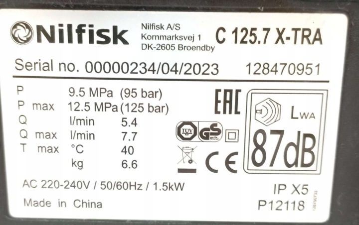 Мойка высокого давления Nilfisk C 125.7-6 X-TRA EU, фото 7
