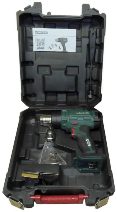 Parkside Термофен аккумуляторный PHLGA 20-Li B 20V 550°C 3 форсунки кейс, фото 1