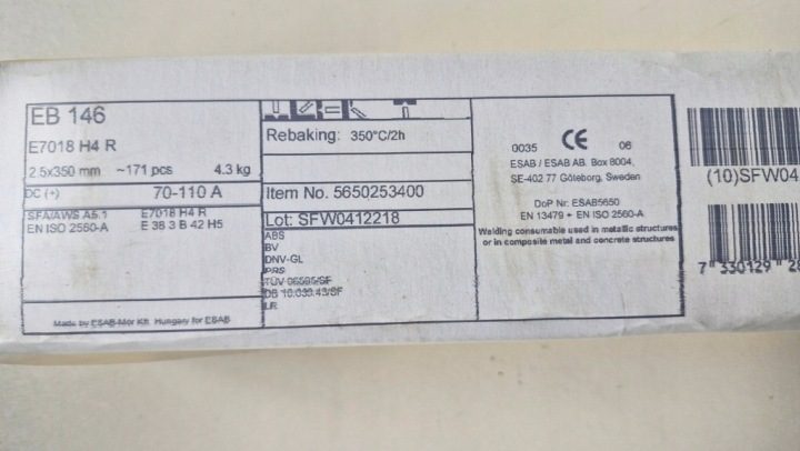 Elektroda zasadowa ESAB EB146 1 кг 350 мм 70A, фото 4
