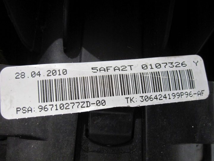 CITROEN C3 II 10 г. Подушка безопасности водителя 96710277ZD, фото 5