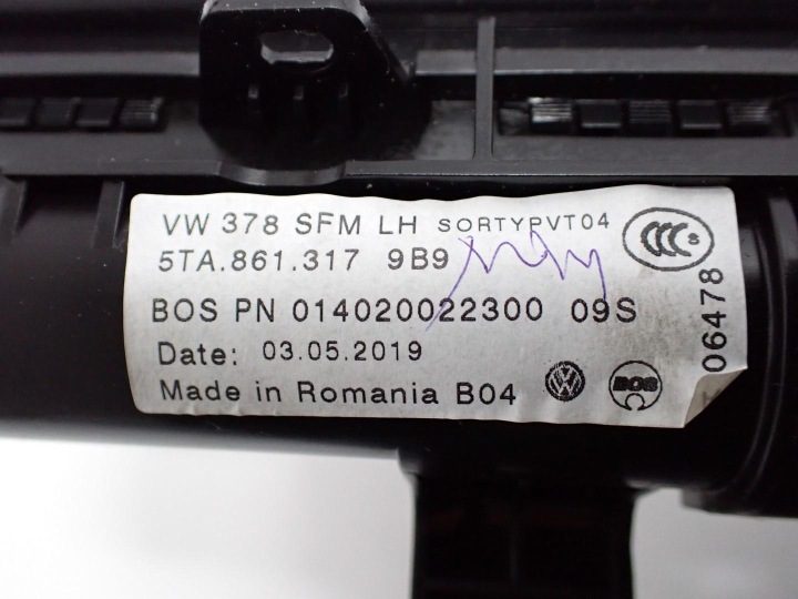 ШТОРКА СЕТКА ДВЕРИ СТЕКЛА ЛЕВАЯ ЗАДНЯЯ 5TA861317 VW TOURAN II III 5T 19 г., фото 4
