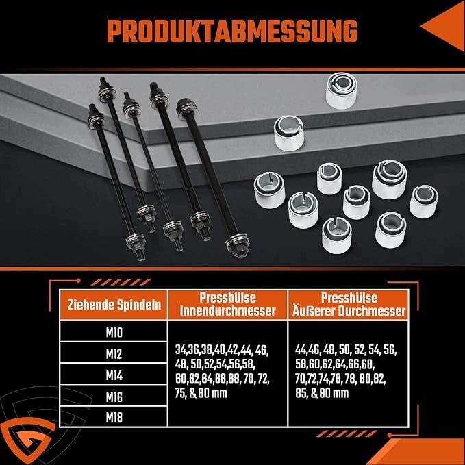 KW39 GEARMONSTER КОМПЛЕКТ ŚCIĄGACZY ПОДШИПНИКОВ И ВТУЛОК 27 шт., фото 9