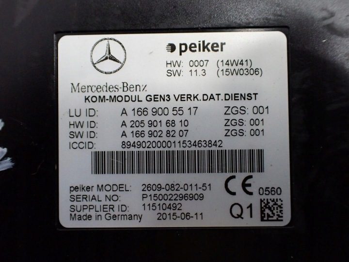 Блок управления Telematic A1669005517 A2059016810 Mercedes C-класс W205 15 г., фото 3