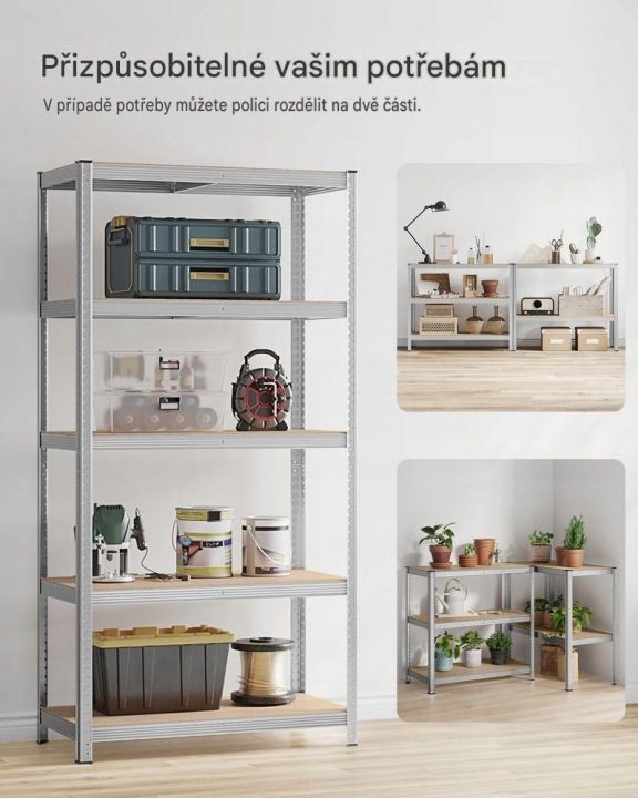 Стеллаж складской металлический Songmics 200 x 100 x 50 см Max 175 кг на полку, фото 5