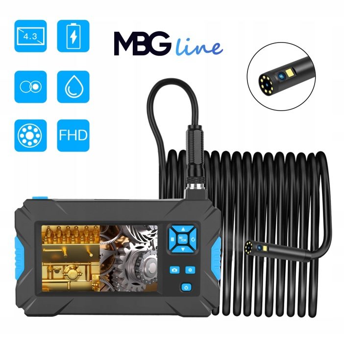 Инспекционная камера MBG Line P30 Duo эндоскоп 10M 9 LED 2x FULL HD, фото 3