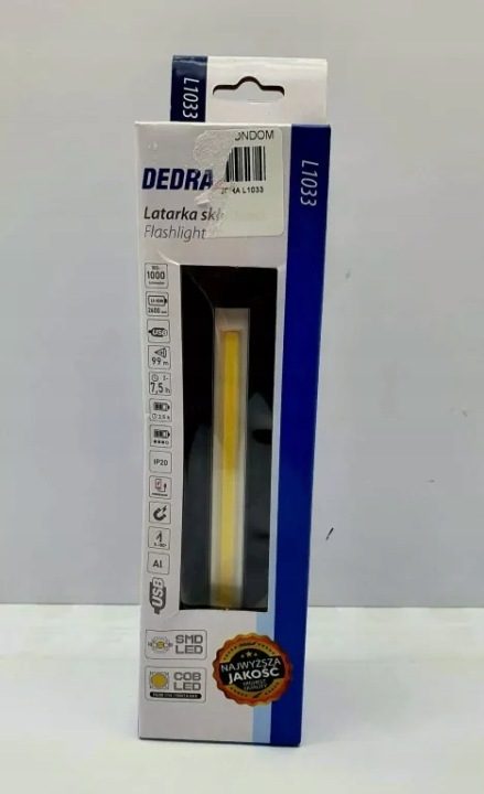 Dedra фонарик складной 1000LM АКБ 2600 мАч + USB-C L1033, фото 1