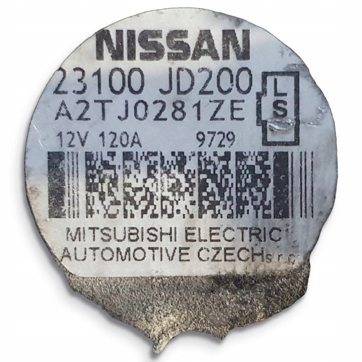 Генератор Nissan Qashqai 2.0 16V 23100JD200 A2TJ0281ZE 120A, фото 2