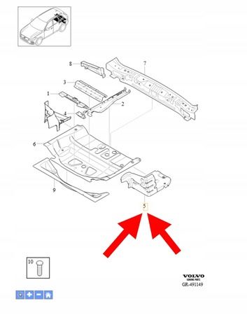 ПАНЕЛЬ PODŁOGOWY VOLVO XC60 2018- OEM/OE 32228402 OEM ДЕМО, фото 1