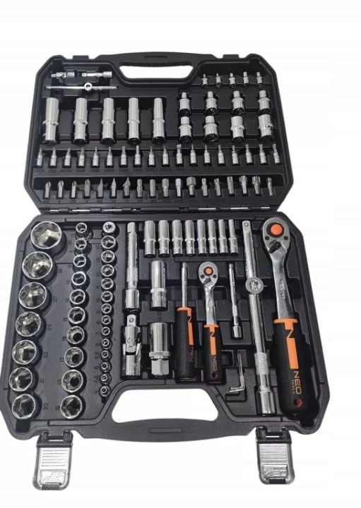 Комплект торцевых головок 1/2", 1/4", 110 шт., CR-V 10-066 NEO TOOLS, фото 2