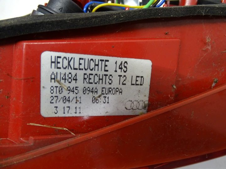 ФОНАРЬ ПРАВЫЙ ЗАДНИЙ КРЫШКИ LED AUDI A5 КУПЕ 8T0945094A, фото 4