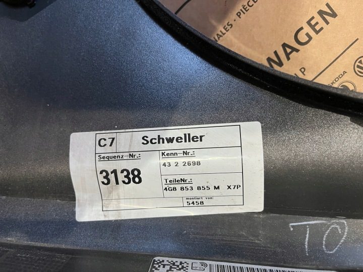 Audi A7 C7 4G8 S Line рестайлинг накладка порога левая оригинал LX7P 4G8853859J 17 г., фото 5