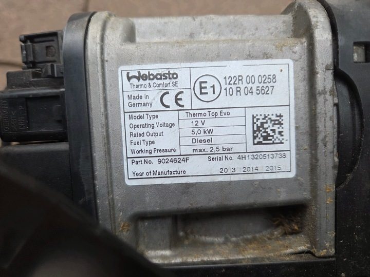 VW Audi Skoda Webasto Thermo Top Evo дизель 12V 5.0 квт 5Q0815005N 2013 г., фото 7