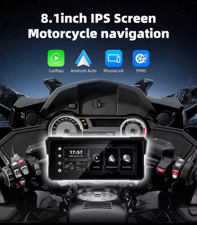Carpuride W702S Pro Экран мотоциклетный 7" CarPlay Android Авто BM05 BT, фото 3