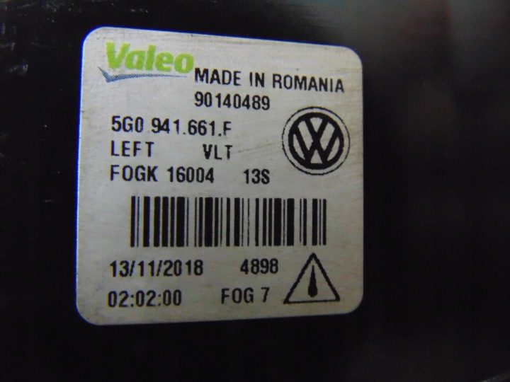 ПРОТИВОТУМАННАЯ ФАРА ЛЕВАЯ ПЕРЕДНЯЯ VW GOLF VII РЕСТАЙЛИНГ 5G0 5G0941661F, фото 16
