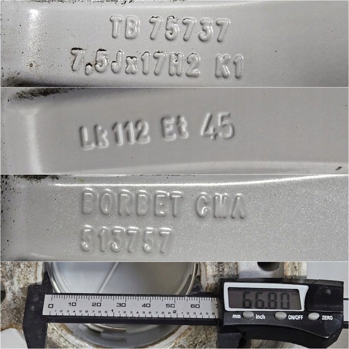 4× Литой диск Borbet A B C E M V Г. КЛАСС SL CL CLA EQV GLA GLE GLK W204 7.5" x 17" 5x112 ET 45, фото 16