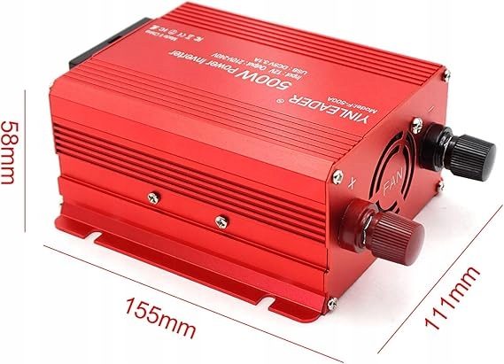 Инвертор Yinleader 500 Вт 12 В на 230 В с LED и podwójnym USB, фото 4