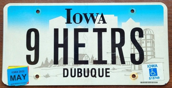 Iowa 1979/85 - табличка номерная с США, фото 1