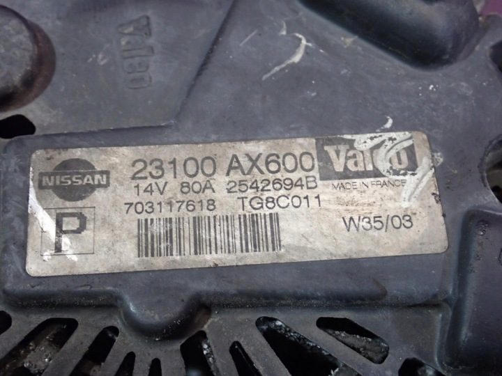 Nissan Micra K12 02-07 1,2 48 квт 65 л.с. CG12DE генератор 23100AX600 80A, фото 7