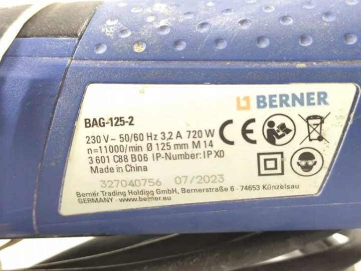 Угловая шлифмашина BAG-125-2 BA 720W Berner, фото 4