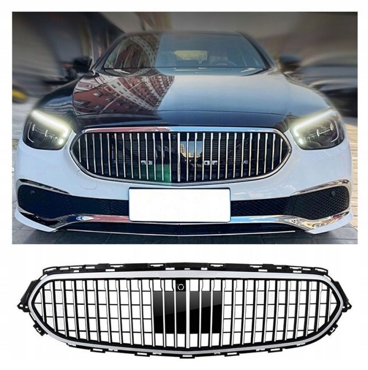 Решетка радиатора Mercedes E-класс W213 S213 C238 рестайлинг 2020-2023 Maybach хром, фото 1