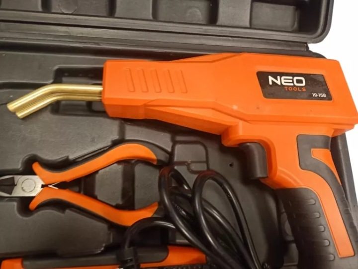 NEO паяльник для пластика 50W + 200 zszywek нож клещи боковые 19-158, фото 3