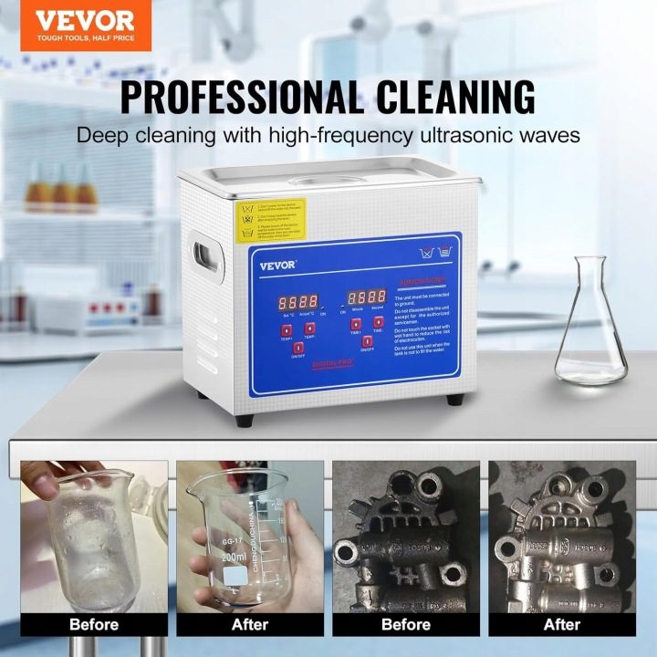 Мойка ультразвуковая VEVOR 3L 220V 120W с koszykiem, фото 9