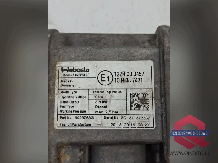 Ремкомплект Webasto Thermo Top Pro 38 OEM для ciężarówek и autobusów, фото 6