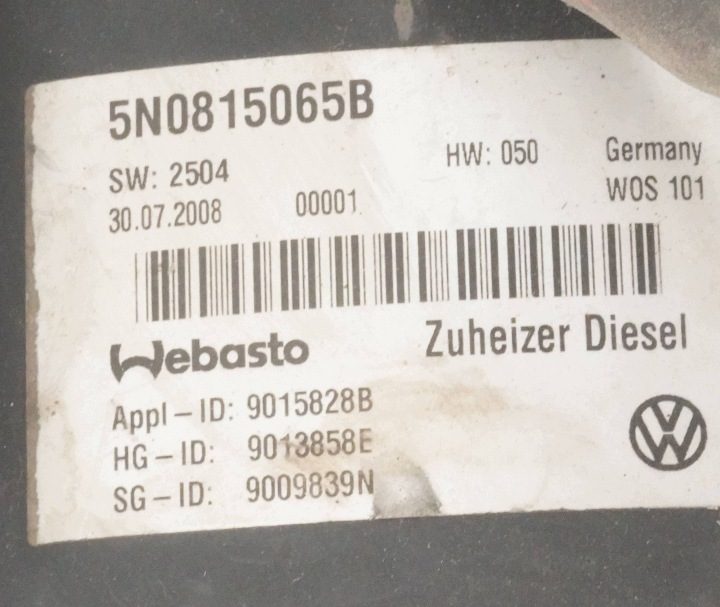 АВТОНОМНЫЙ ОТОПИТЕЛЬ WEBASTO VW TIGUAN 5N0815065B, фото 7