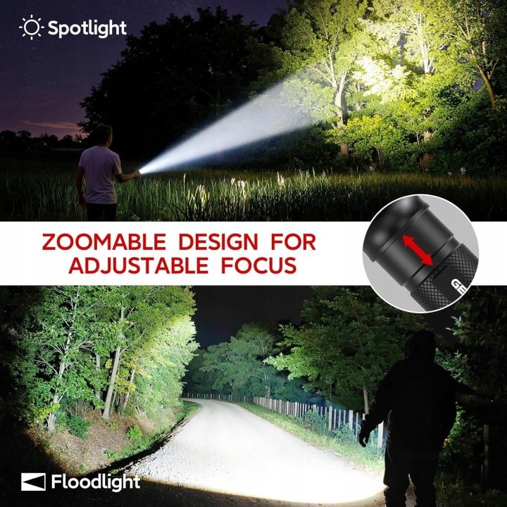 GEARLITE Фонарик LED 10000 Lumen IP65 Зум Camping Wędrówki Outdoor, фото 4