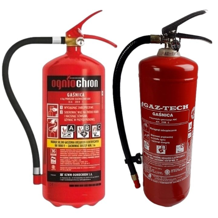 Огнетушитель Порошковый GP-6x ABC / после обслуживания Ogniochron / газ TECH для гаража, фото 1