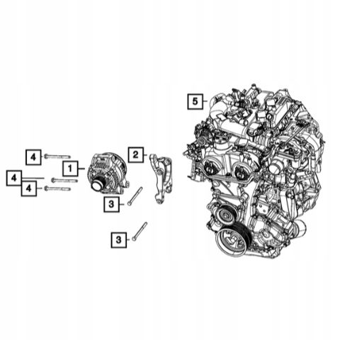 Кронштейн генератора JEEP WRANGLER JL 18+ 2.0 5281576AB, фото 4