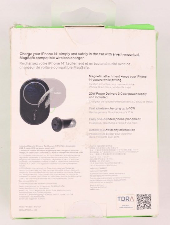 Кронштейн автомобильный магнитный Belkin индуктивный MagSafe 10W для решетки, фото 6