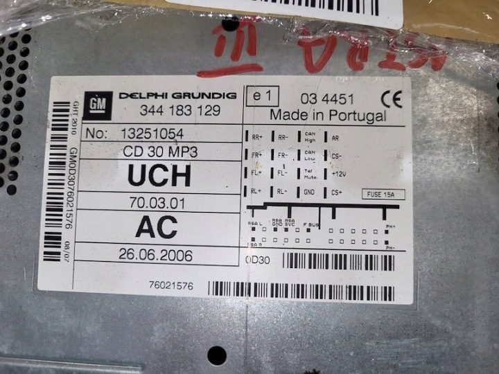 Магнитола CD Mp3 Opel 13251054 344183129 CD30 UCH Delphi, фото 2