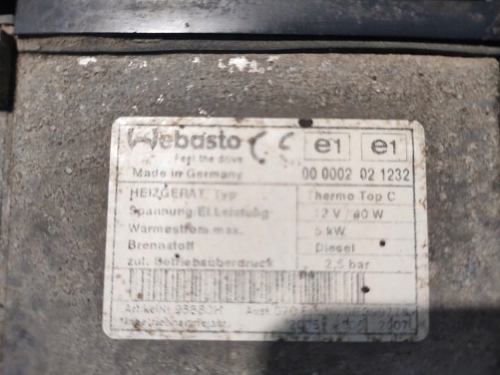CITROEN C8 PEUGEOT 807 FIAT ULYSSE PHEDRA TRAFIC II WEBASTO 0000020021232, фото 2