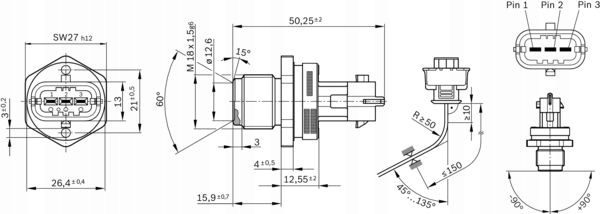 Bosch 0 281 002 907 Датчик, давление топлива, фото 14